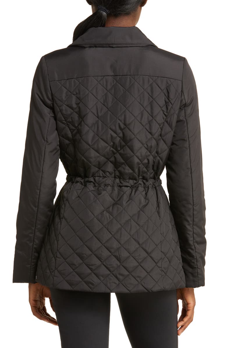Zella Active Quilted Hooded Jacket, Alternate, color, Black