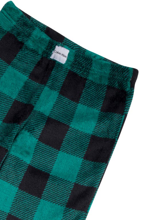 Calvin Klein Kids' Plaid Pajama Pants In Green