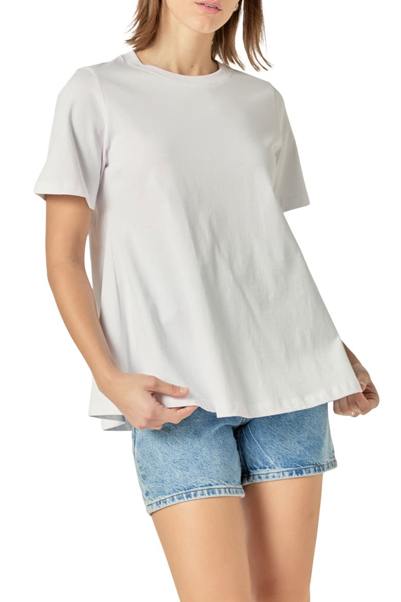 Flared T-Shirt, Main, color, WHITE