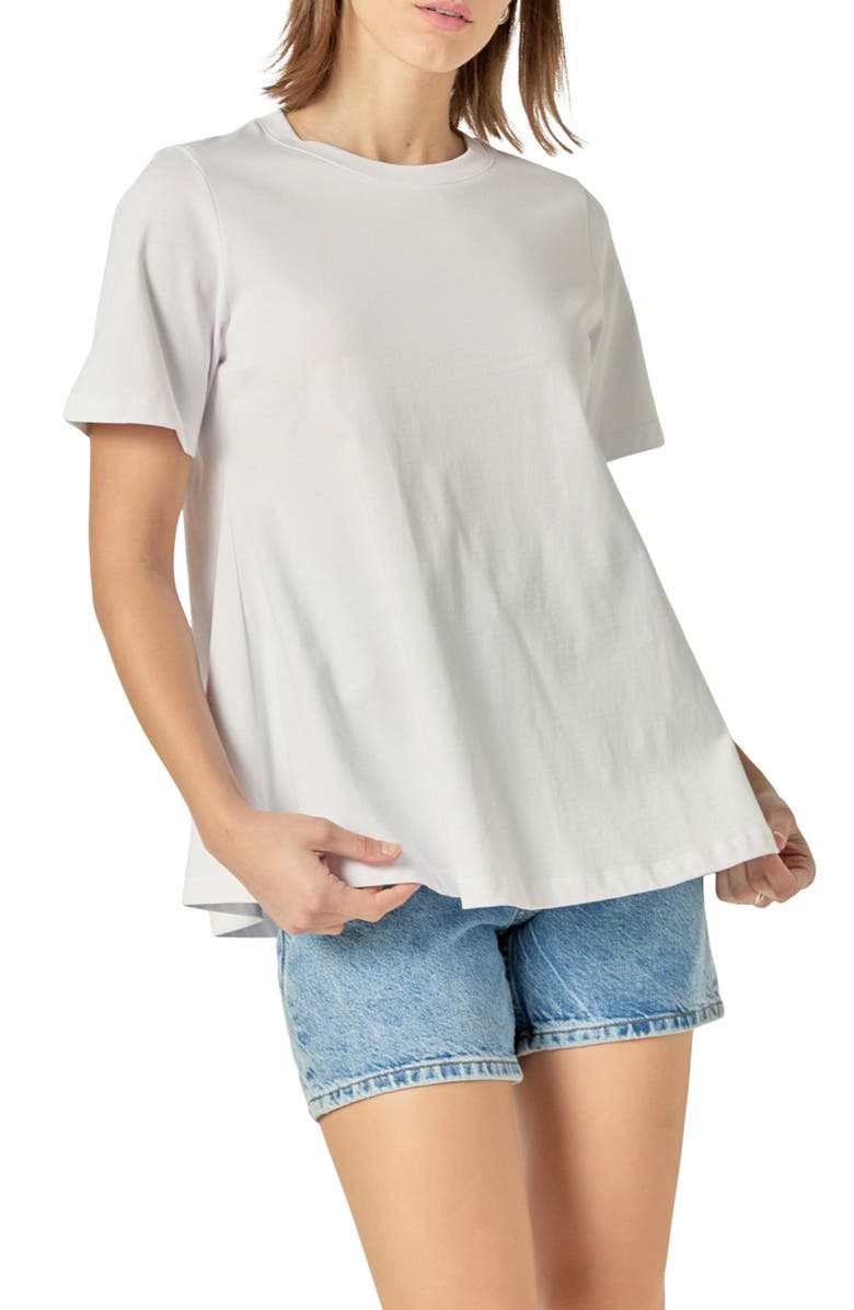 English Factory Flared T-Shirt, Main, color, White