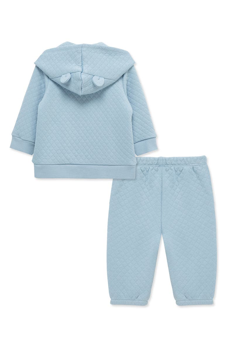 Little Me Diamond Quilted Hoodie & Sweatpants Set, Alternate, color, 