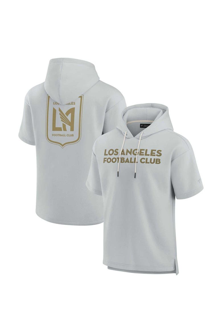 Unisex Fanatics Signature Gray LAFC Elements Super Soft Fleece Short Sleeve Pullover Hoodie, Main, color, Gray