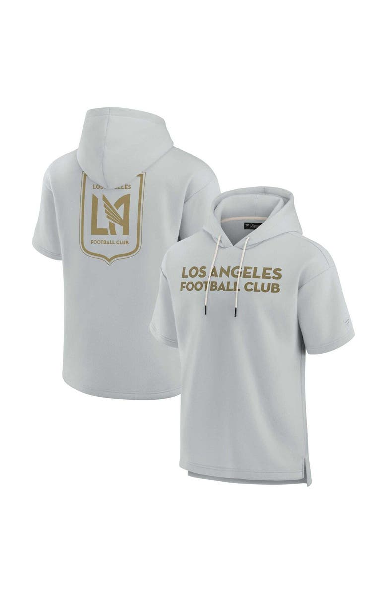 Fanatics Signature Unisex Fanatics Signature Gray LAFC Elements Super Soft Fleece Short Sleeve Pullover Hoodie, Main, color, Gray