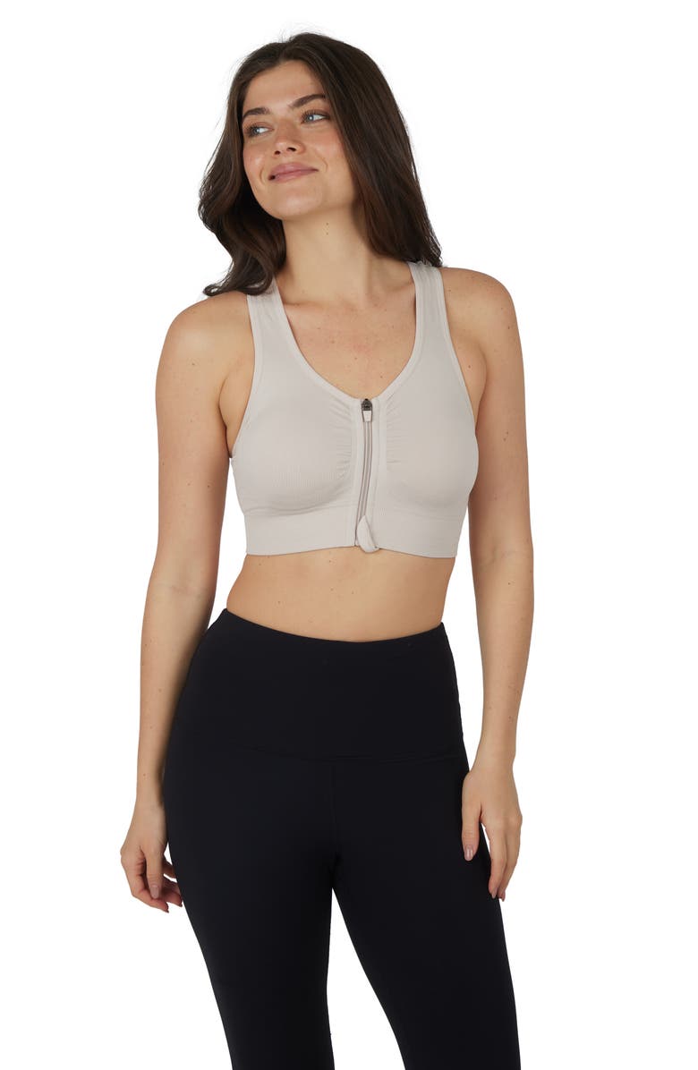 90 DEGREE BY REFLEX Seamless Bra Top - Pack of 2, Alternate, color, Russet Brown/ Crystal Gray