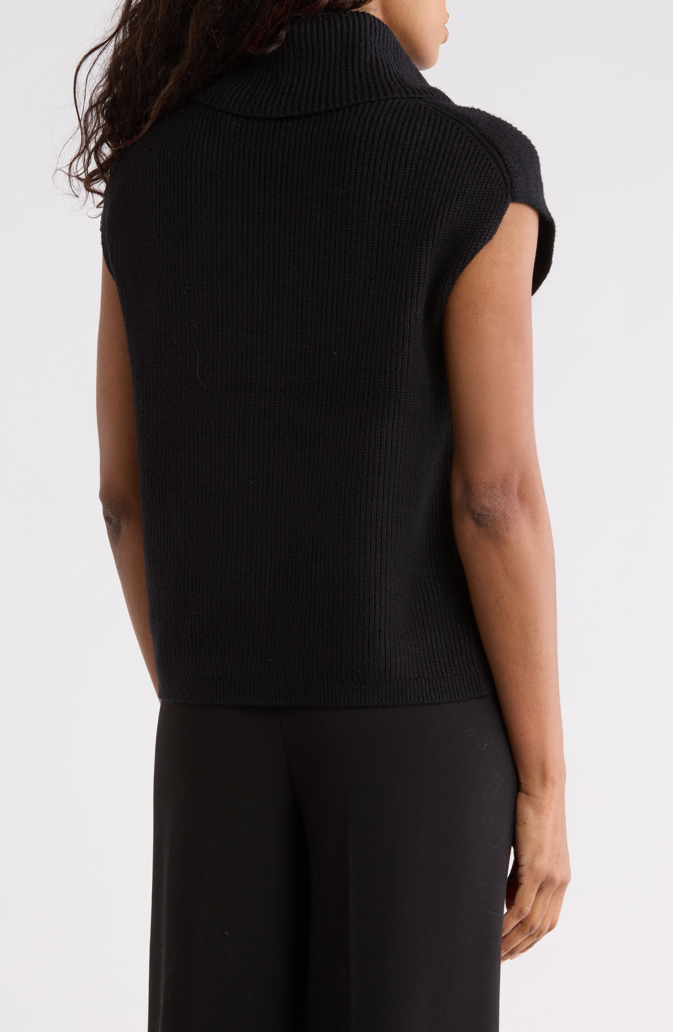 Cowl Neck Sleeveless Tunic Sweater