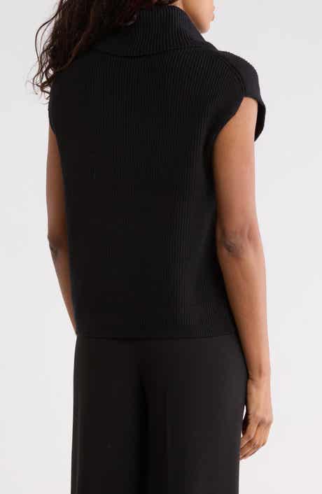 Cowl Neck Sleeveless Tunic Sweater