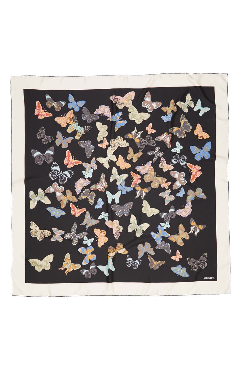 Valentino Garavani Valentino Butterfly Silk Scarf, Alternate, color, 