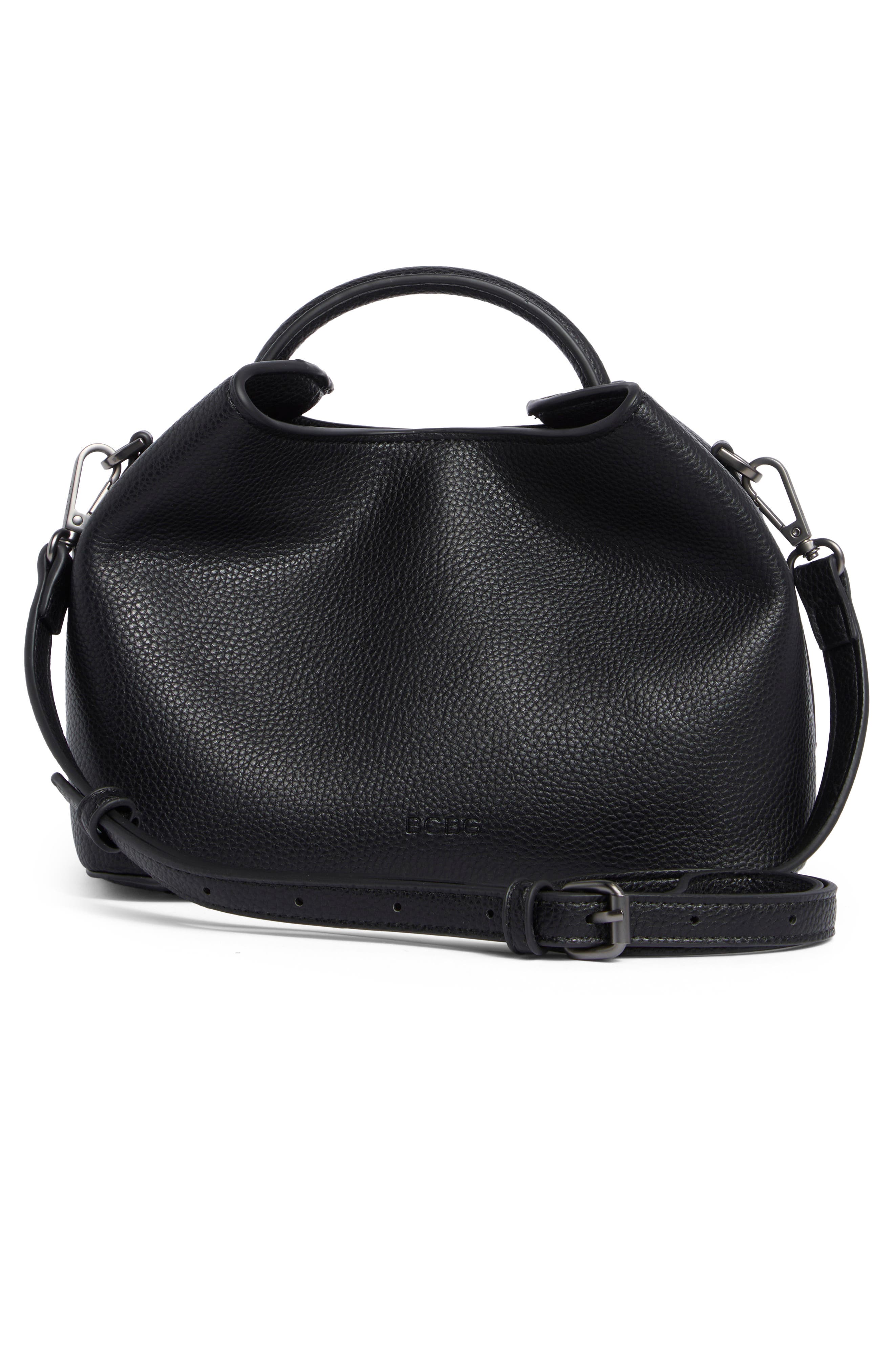 BCBG Circle Top Handle Clutch, Alternate, color, Black