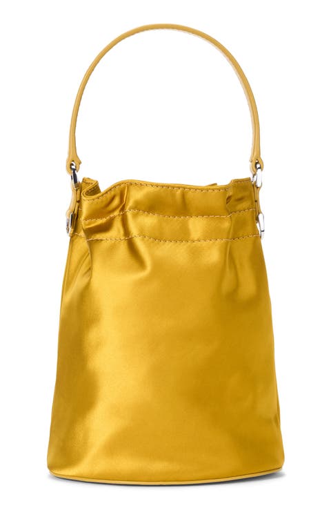 Lila Satin Mini Bucket Bag