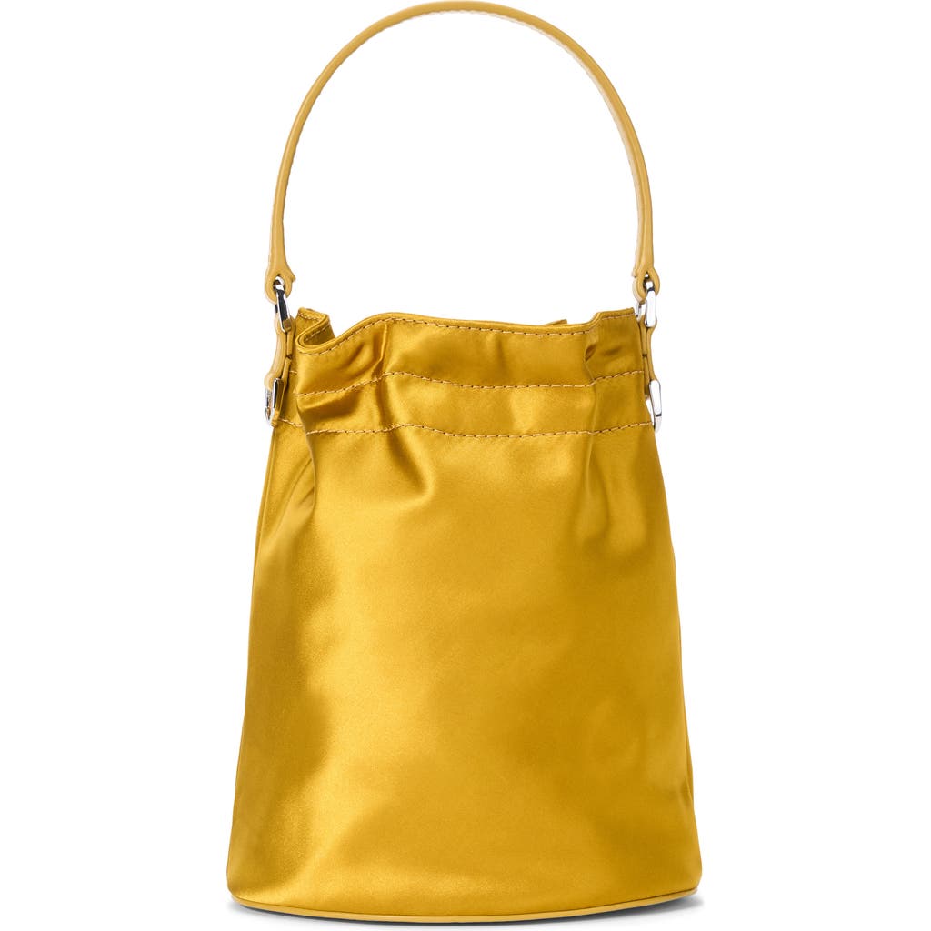Staud Lila Satin Mini Bucket Bag In Yellow