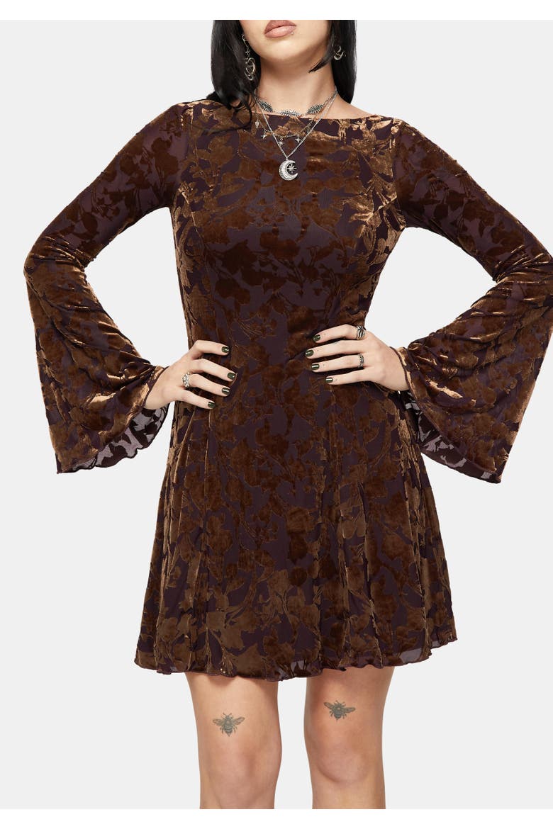 Sienna Devore Cowl Mini Dress, Alternate, color, Orange