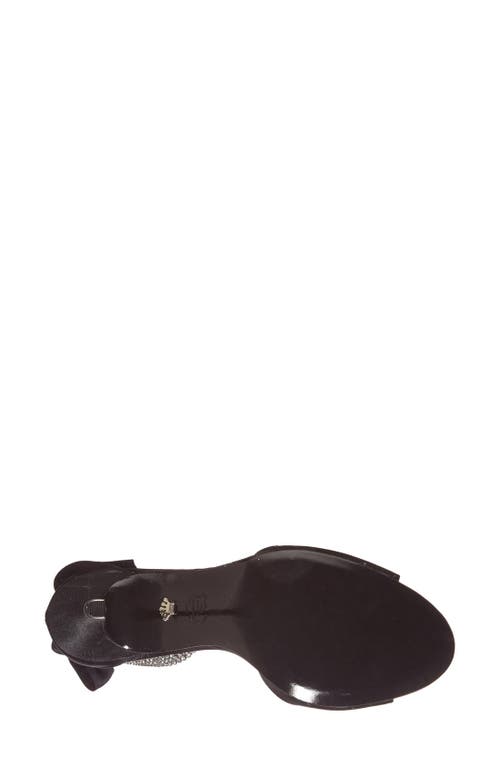 Nina 'vinnie' Crystal Embellished Ankle Strap Sandal In Black