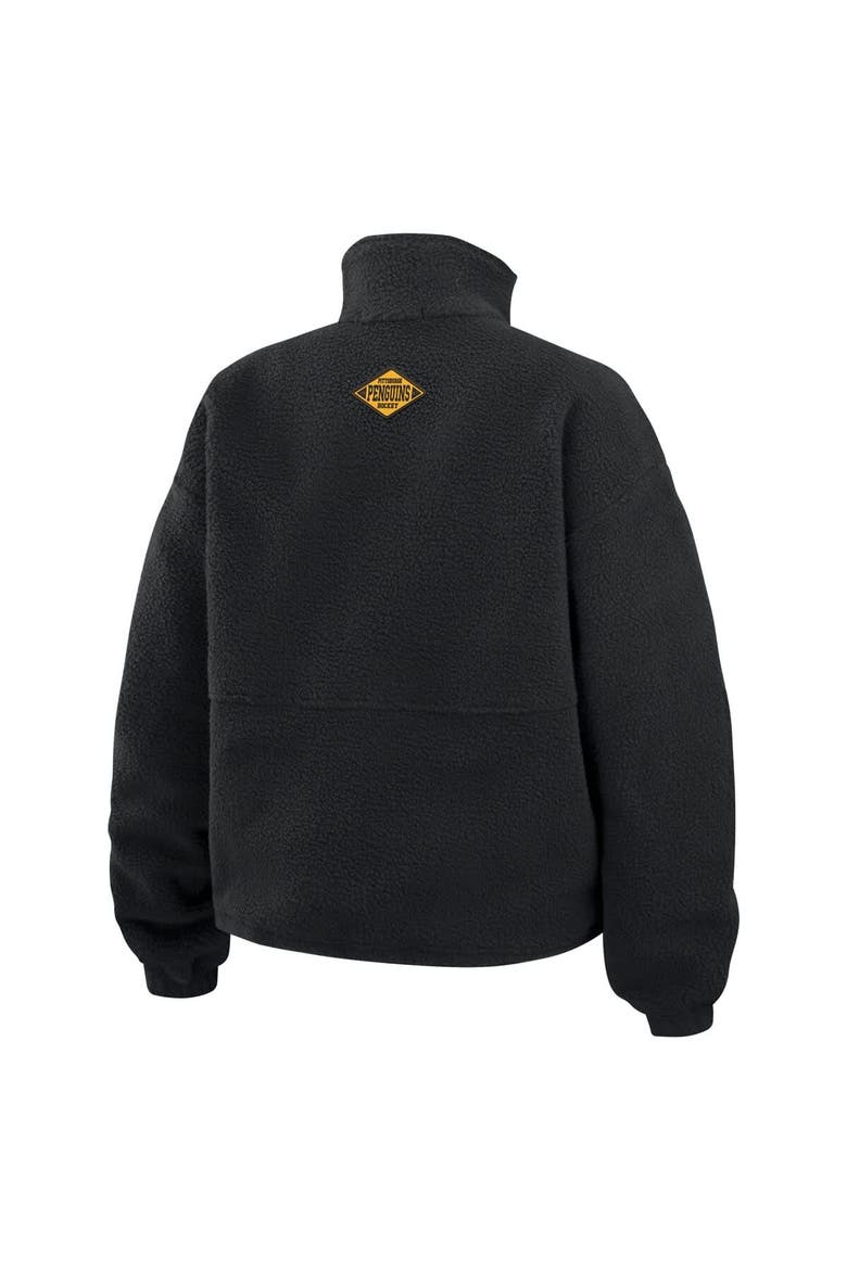Women's WEAR by Erin Andrews  Black Pittsburgh Penguins Polar Fleece Half-Zip Jacket, Alternate, color, Black