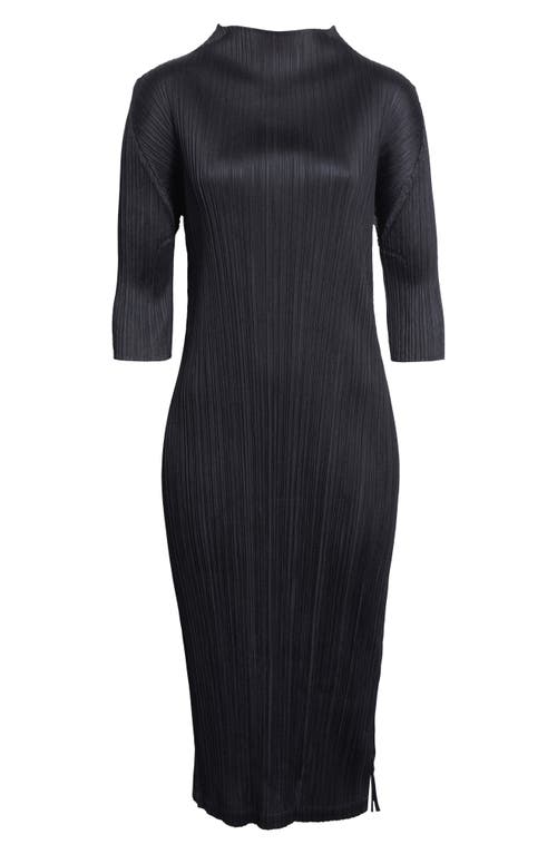 Issey Miyake Pleats Please  Monthly Colors September Pleated Midi Dress In Blue