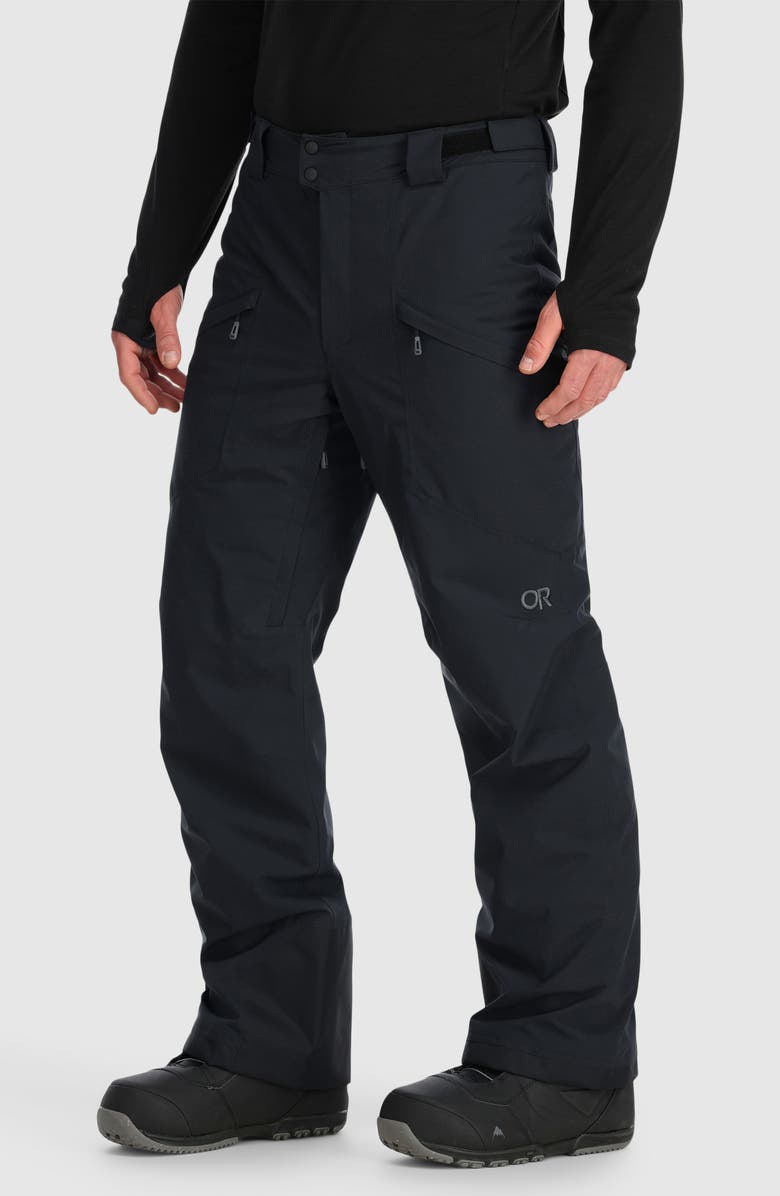 Outdoor Research Snowcrew Waterproof & Windproof Insulated Snow Pants, Alternate, color, Black