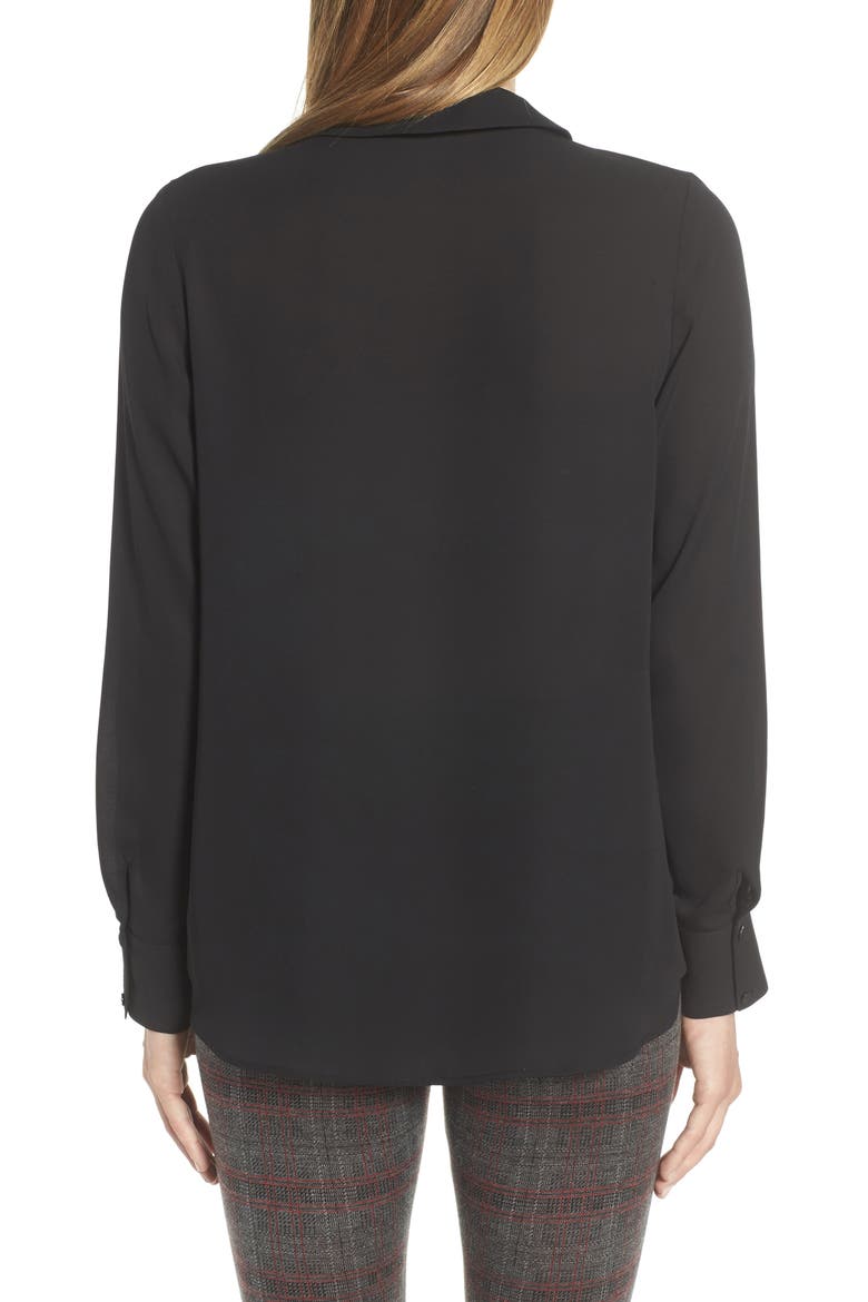 Gibson Surplice Drape Front Blouse, Alternate, color, BLACK