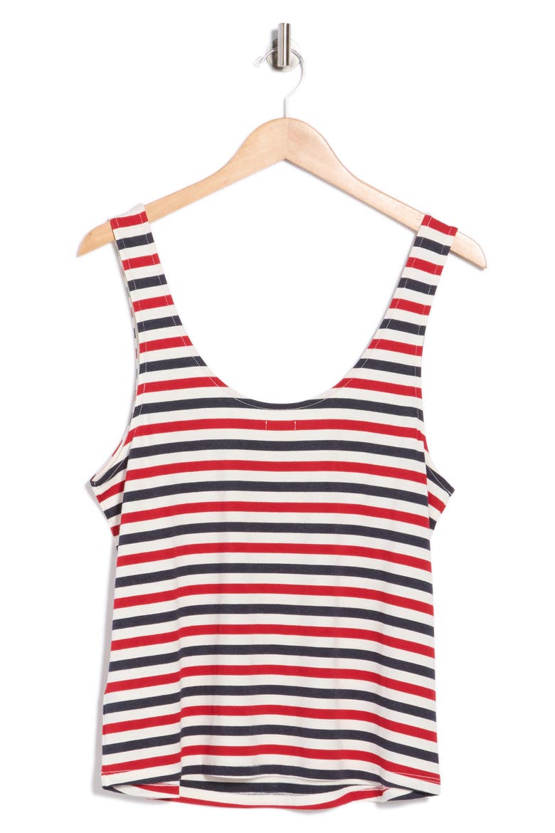 Sade Stripe Tank, Alternate, color, NATURAL/ RED / NAVY STRIPE