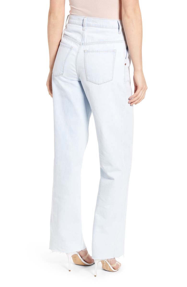 Nobody Denim Camille High Waist Fray Hem Wide Leg Jeans, Alternate, color, 