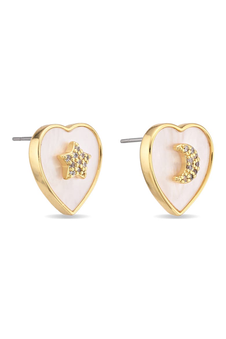 Melody Set of 3 Mother-of-Pearl Stud Earrings, Alternate, color, GOLD