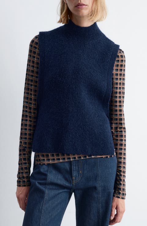 Wool & Mohair Side Tie Bib Vest