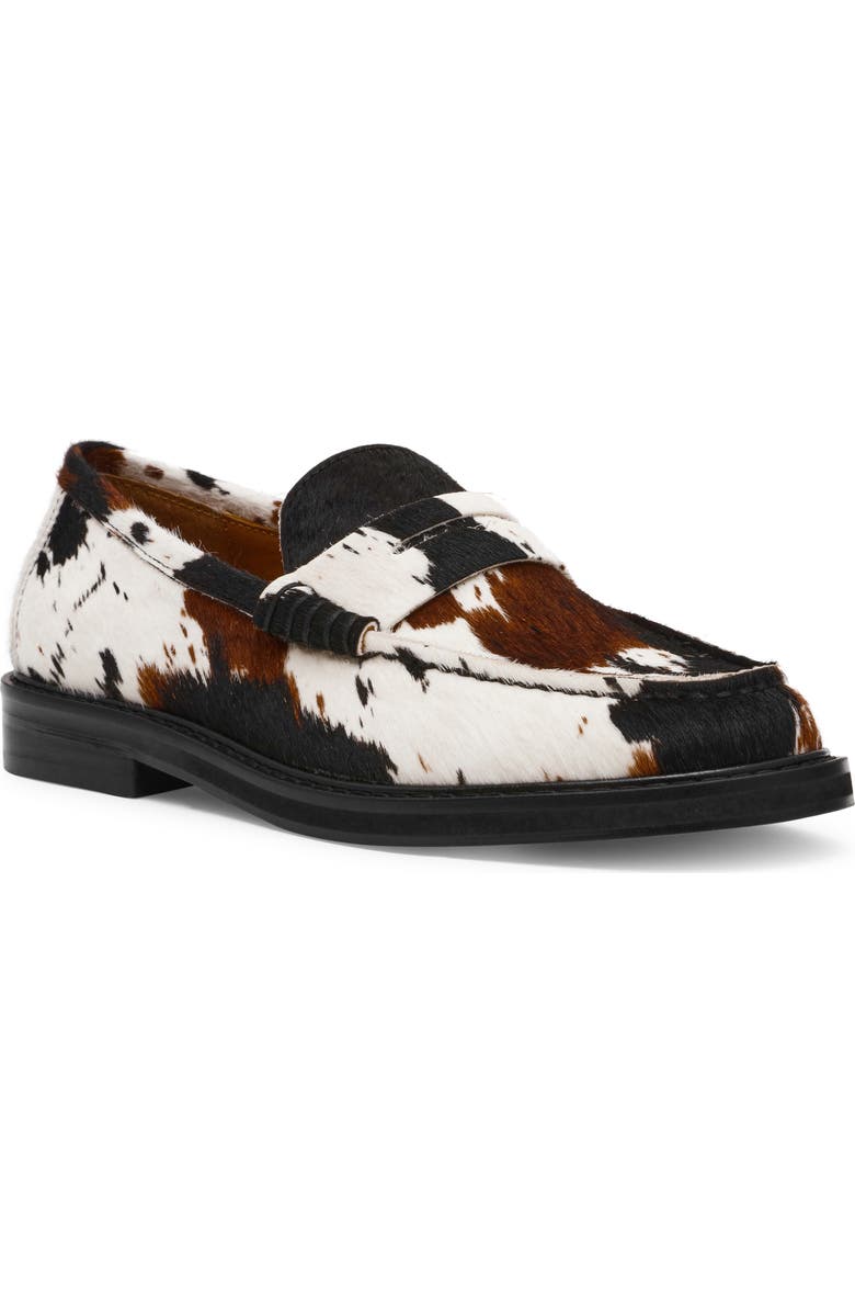 Steve Madden Madison Cow Print Genuine Calf Hair Loafer, Main, color,
