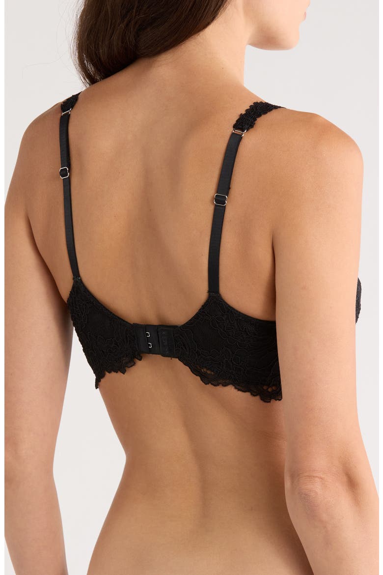 Romantic Corded Lace Unlined Underwire Bra, Alternate, color, BLACK CAVIAR