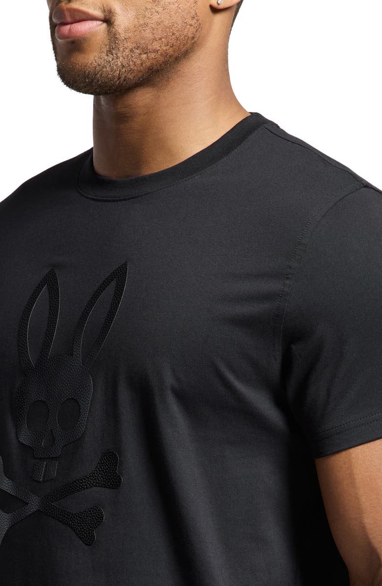 Psycho Bunny Payson Leather Texture Graphic T-Shirt, Alternate, color, 