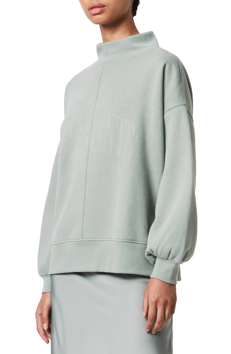 AllSaints Nevarra Mock Neck Sweatshirt & Slipdress, Alternate, color, 