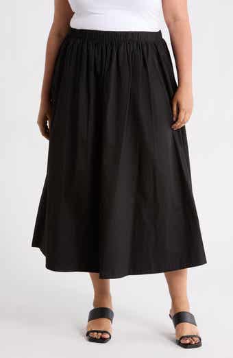 Cotton Poplin Midi Skirt