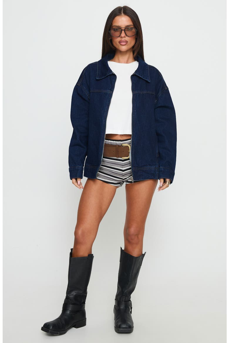 Goldsmith Denim Bomber Jacket, Alternate, color, DARK WASH