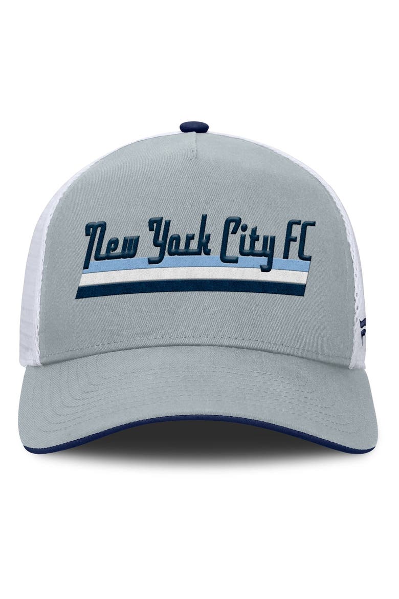 Men's Fanatics Gray New York City FC Knuckle Trucker Adjustable Hat, Alternate, color, Gray