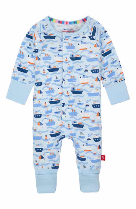 Magnetic Me Forever & All Waves Ship Print Magnetic Convertible Romper