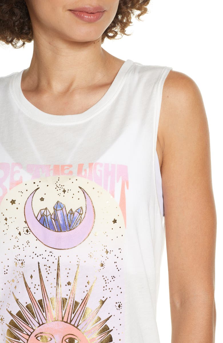 Spiritual Gangster Be the Light Graphic Muscle Tank, Alternate, color,