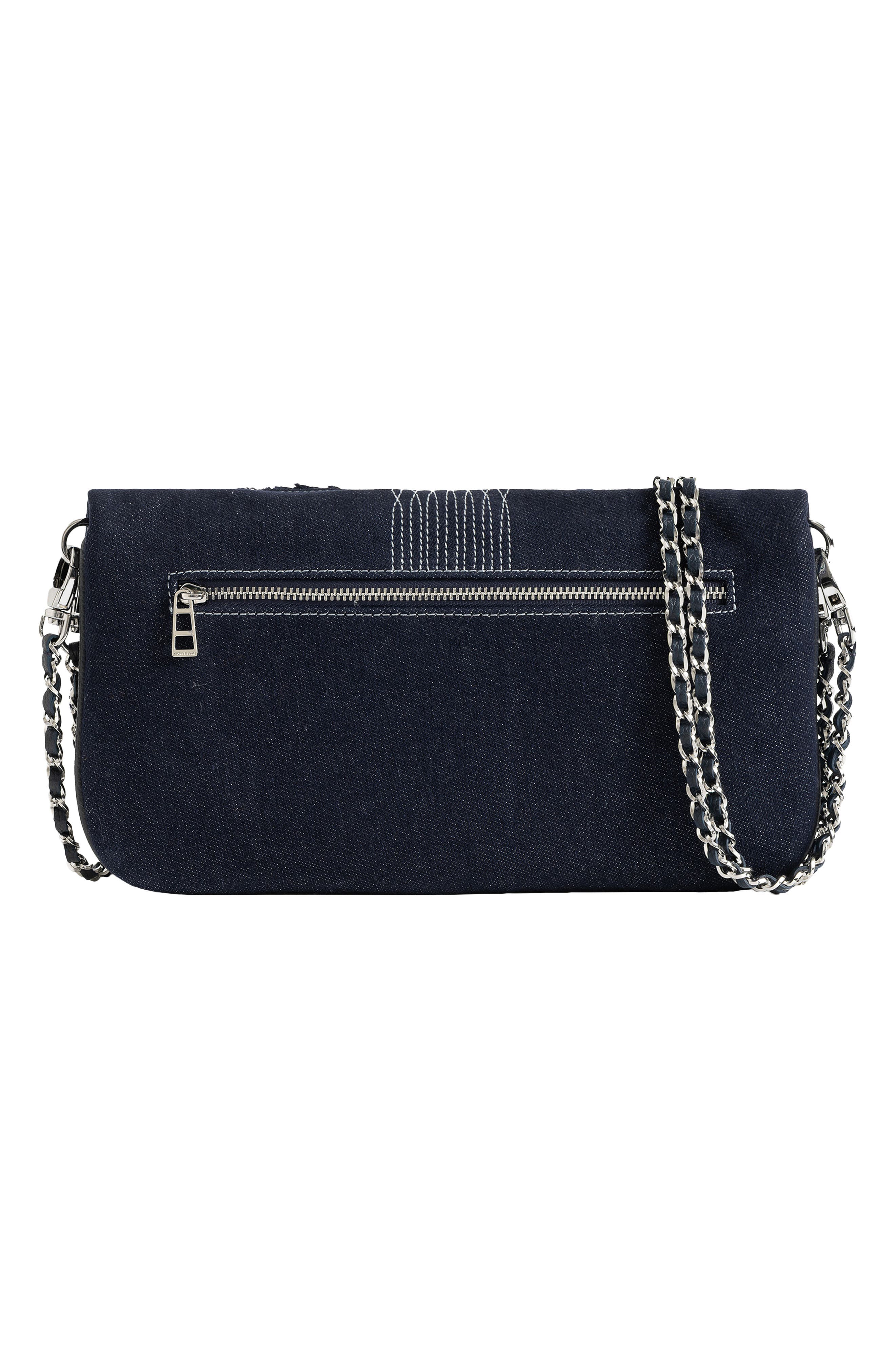 Rock Denim Clutch, Alternate, color, SILENT