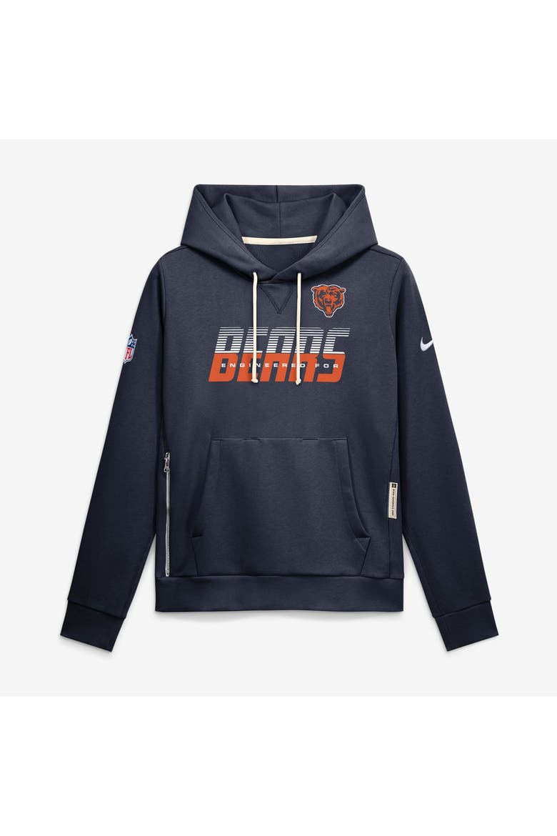 Women's Nike Navy Chicago Bears Sideline Standard Issue Dri-FIT Hoodie, Main, color, Navy