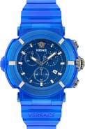 Versace Real Active Chronograph Silicone Strap Watch, 45mm