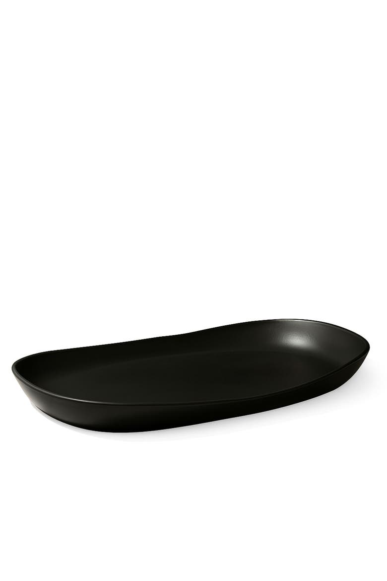 Serving Platter, Bowl & Olive Wood Servers, Set of 4, Alternate, color, Matte Black