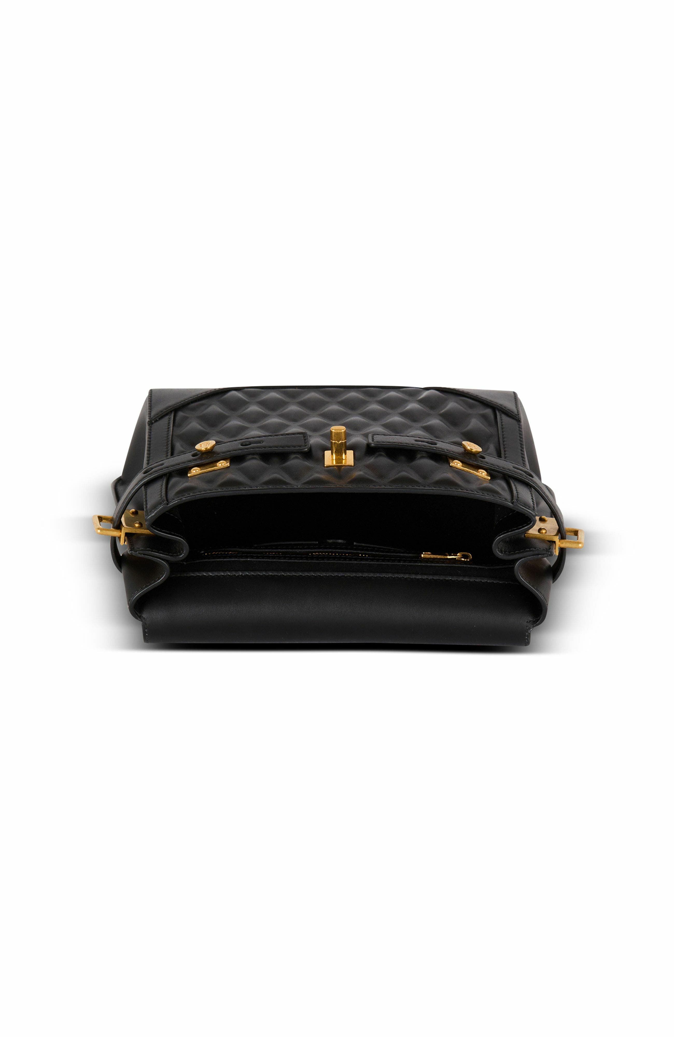 Balmain B-Buzz 23 Bag In Diamond-Quilted Calfskin, Alternate, color, 