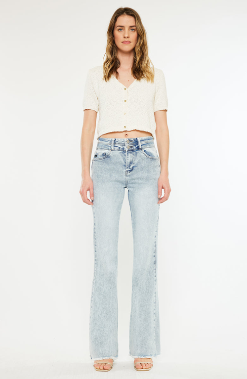 Kancan Kara High Rise Flare Jeans In Blue