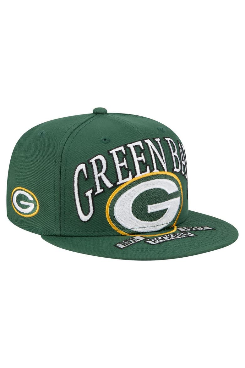 Men's New Era Green Green Bay Packers  Oversized 59FIFTY Fitted Hat, Main, color, Green