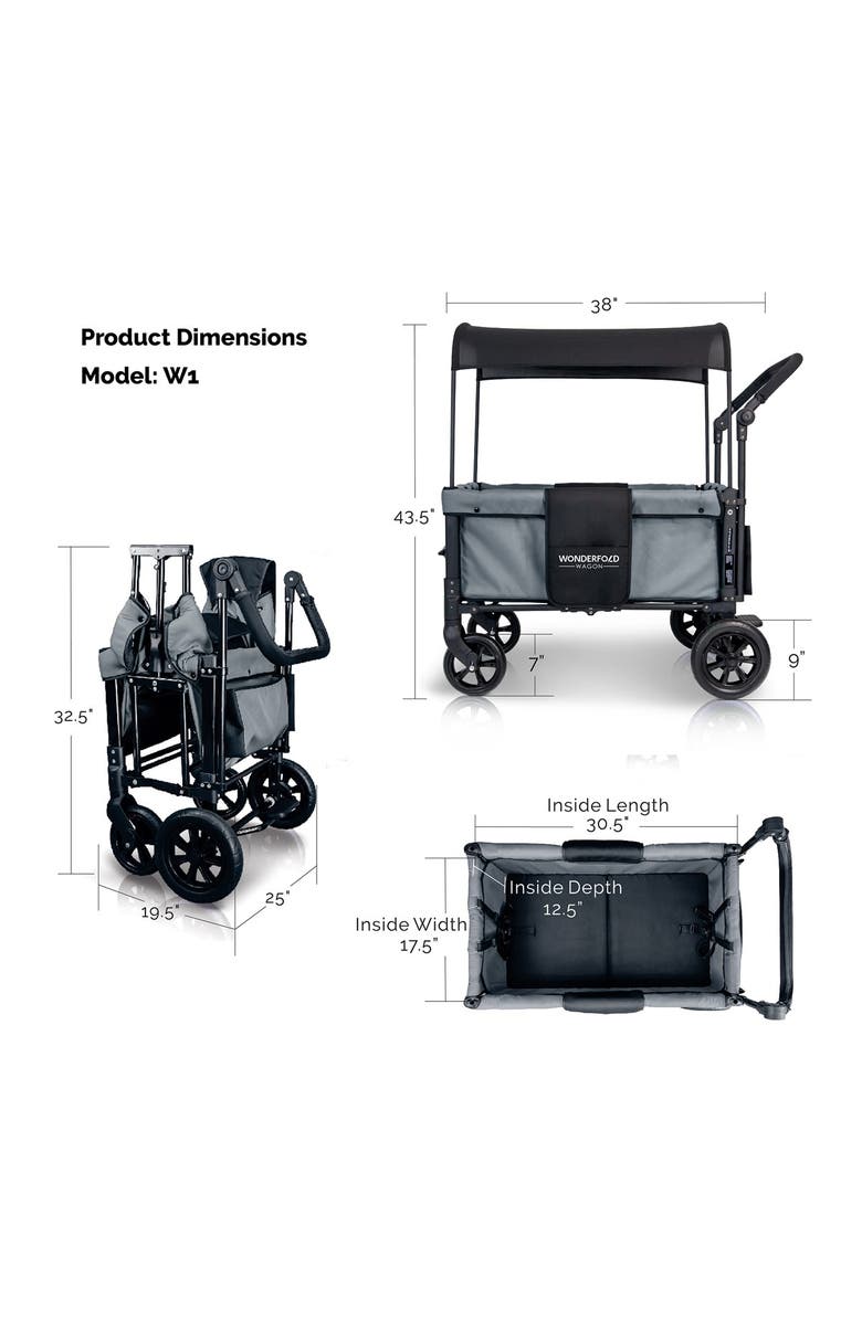 WonderFold Wagon Double Stroller Wagon - Gray, Alternate, color, 