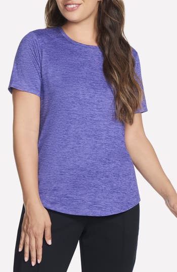 Skechers Godri Swift Womens Heathered Pullover Top In Blue