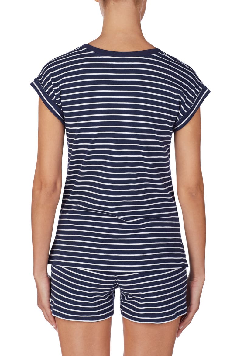 Knit Pajama Top, Alternate, color, NAVY STRIPE