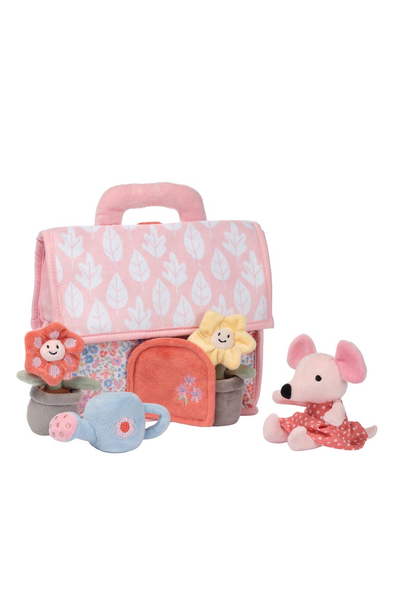 Floral Cottage 5pc Interactive Flowers & Mouse Plush Play Set Toy, Alternate, color, Pink Multi