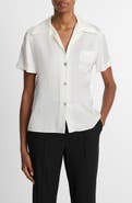 Vince Short Sleeve Silk Button-Up Shirt