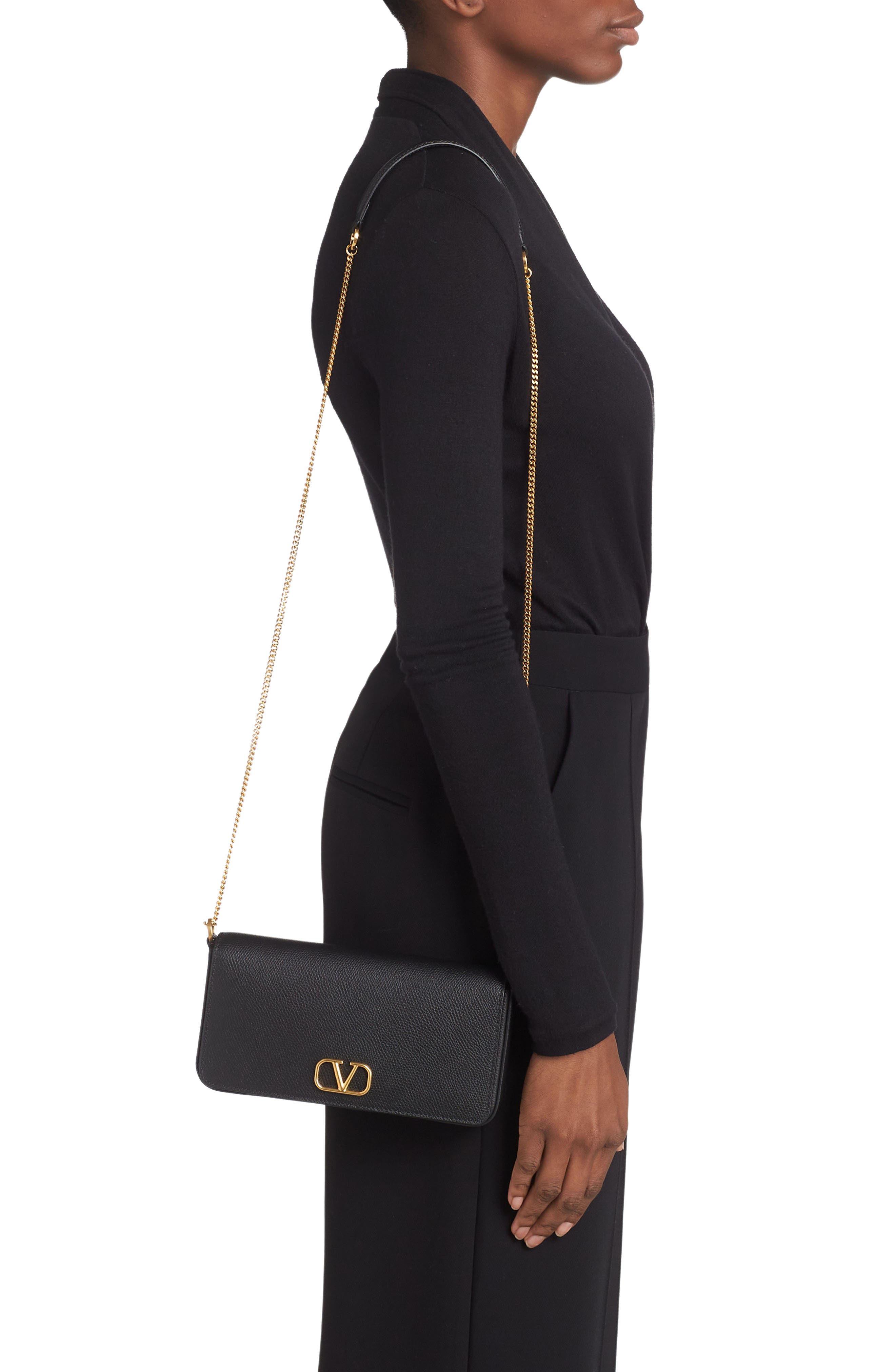 Valentino Garavani VLOGO Leather Crossbody Pouch Bag, Alternate, color, 