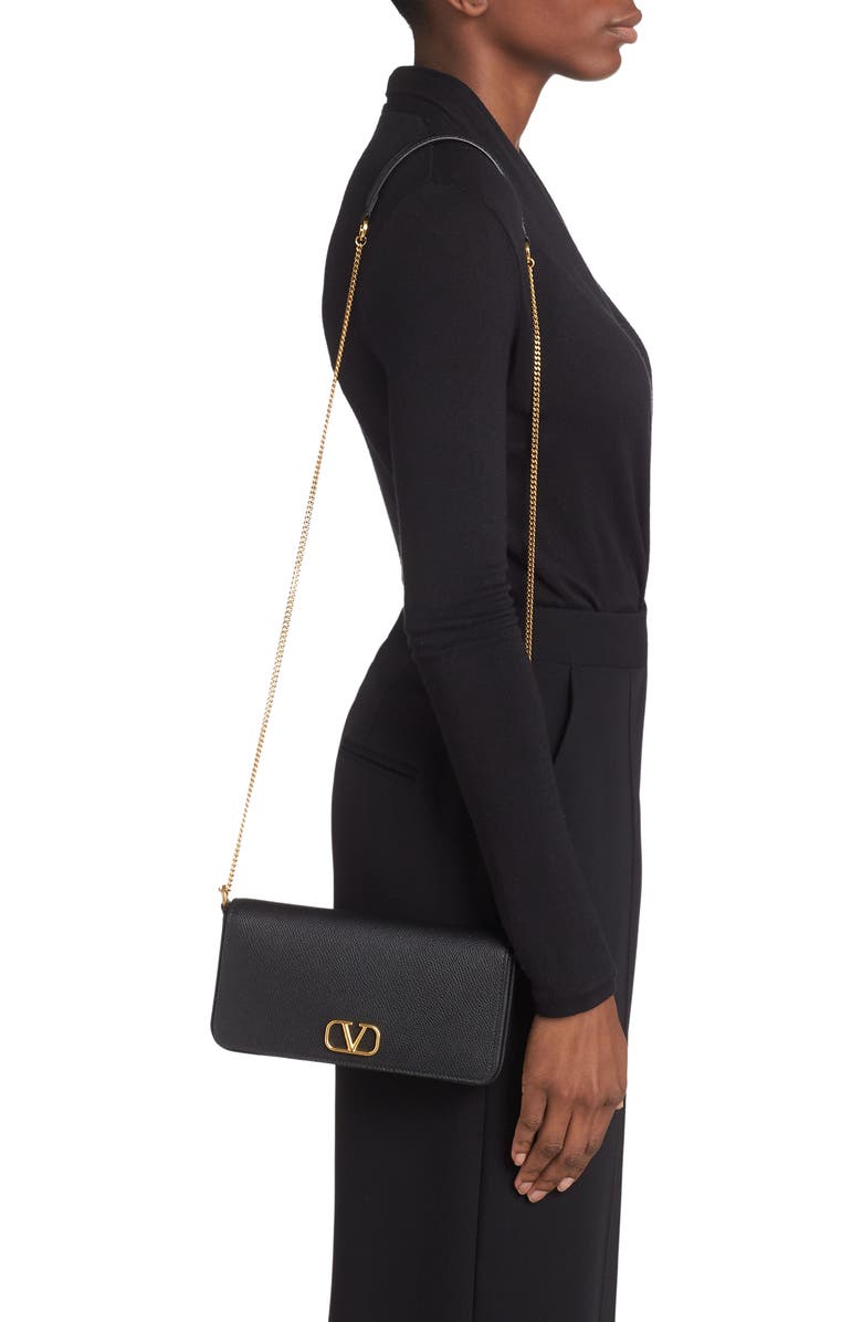 Valentino Garavani VLOGO Leather Crossbody Pouch Bag, Alternate, color,