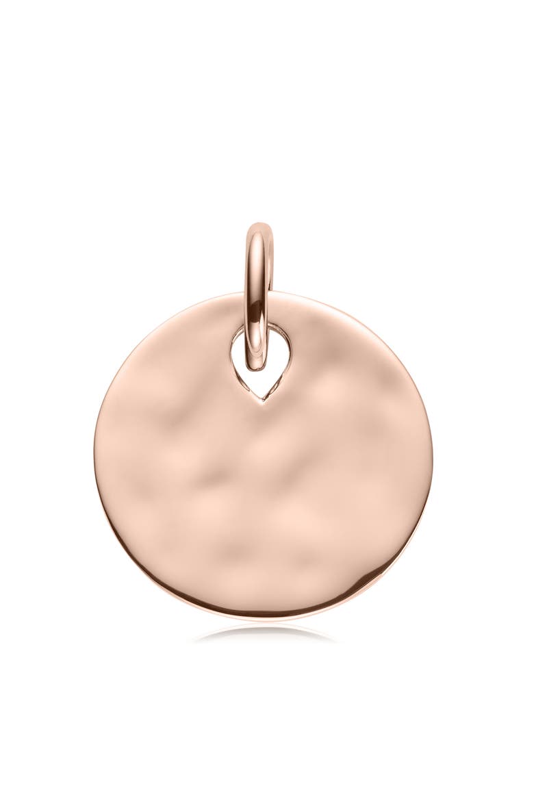 Engravable Hammered Pendant Charm, Alternate, color, ROS GOLD
