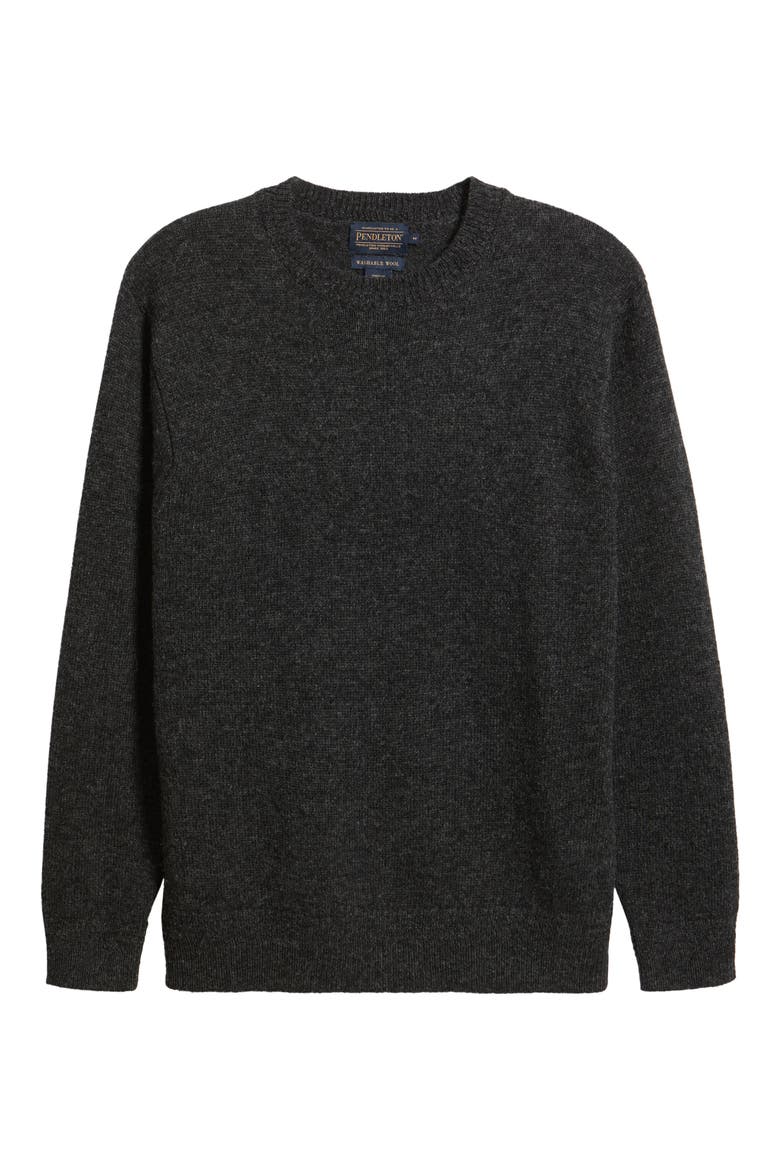 Wool Crewneck Sweater, Alternate, color, BLACK HEATHER