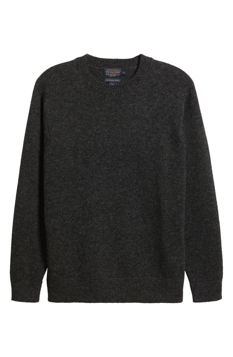 Pendleton Wool Crewneck Sweater, Alternate, color, Black Heather